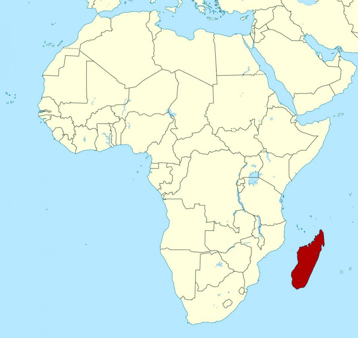 מדגסקר על מפת אפריקה