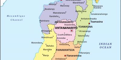 מפה של המפה הפוליטית של מדגסקר