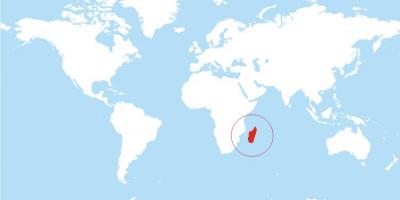 מפה של מדגסקר מיקום על העולם